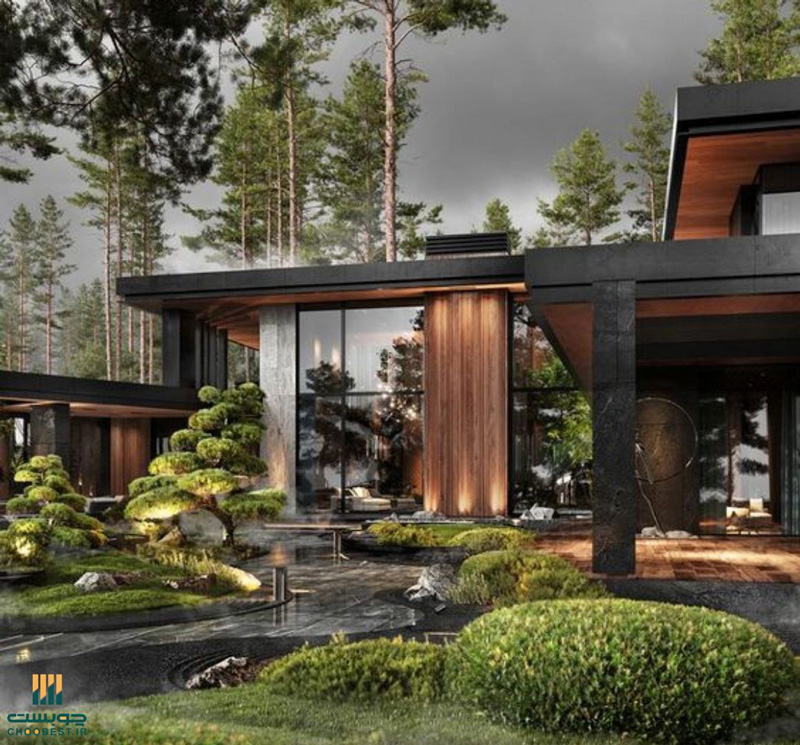 زیباترین طراحی ورودی باغ ویلا