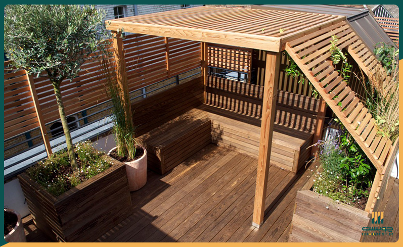 8 راه برای محوطه سازی با چوب پلاست ! 2 محوطه سازی با چوب پلاست