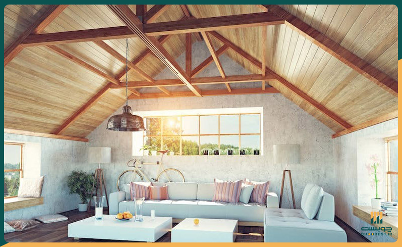 سقف کاذب چوبی برای پذیرایی 5 سقف کاذب چوبی برای پذیرایی