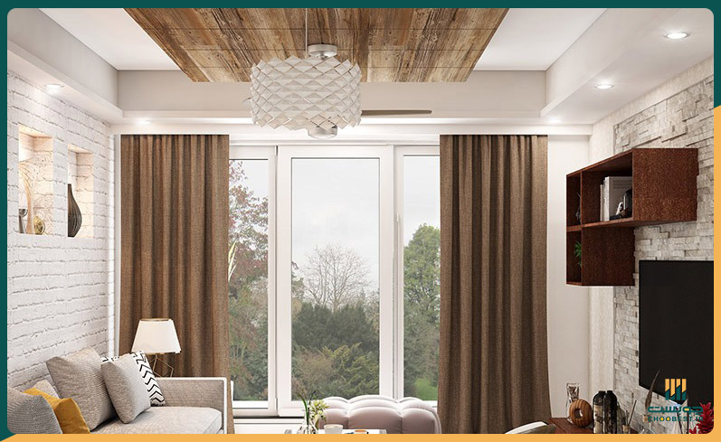 سقف کاذب چوبی برای پذیرایی 7 سقف کاذب چوبی برای پذیرایی