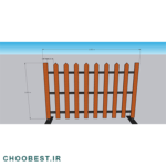 چوبست 10 نرده چوب پلاست پرتابل- یک متر مربع
