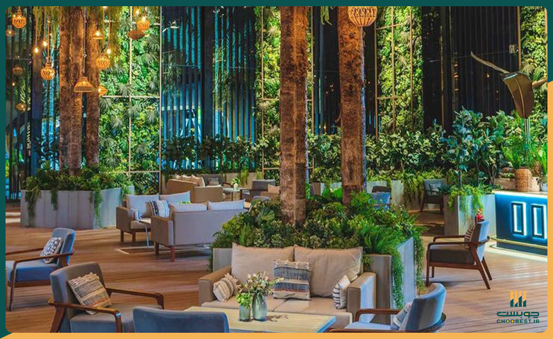 مبلمان در دکور کافی شاپ چوبی