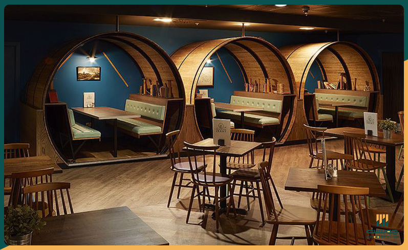 مبلمان دکور کافی شاپ چوبی