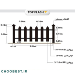 چوبست 13 نرده چوب پلاست تراس مدل تاپ فلش(top flash) -یک متر مربع