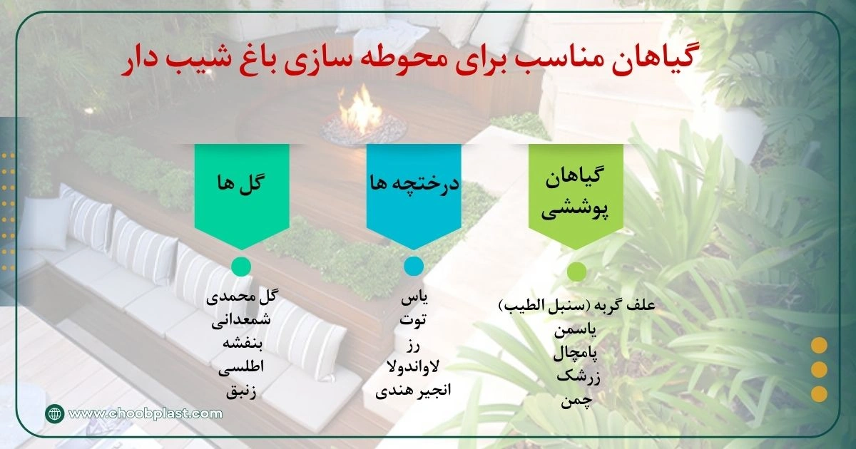 گیاهان مناسب برای محوطه سازی باغ شیب دار