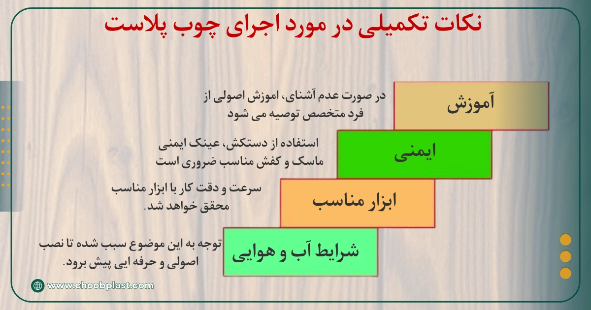 اجرای چوب پلاست چه نکاتی دارد؟