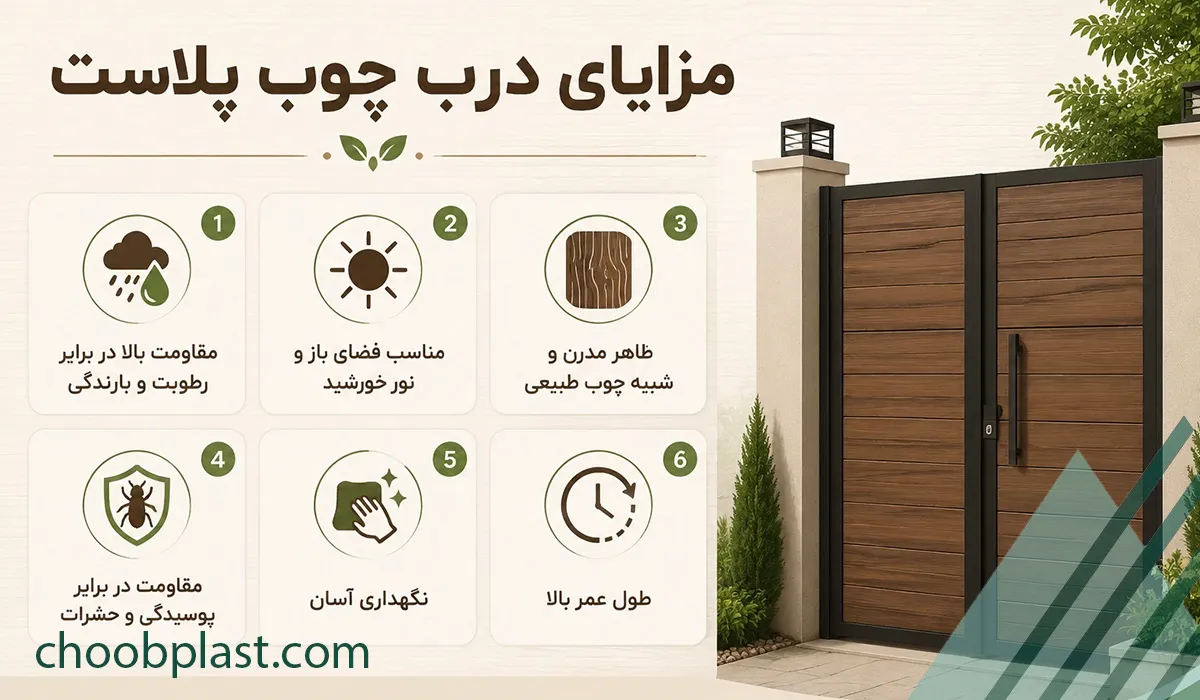 مزایای درب چوب پلاست