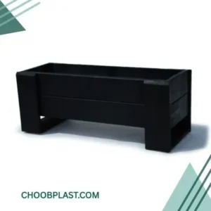گلدان مستطیل چوبی مشکی کد 6425H25