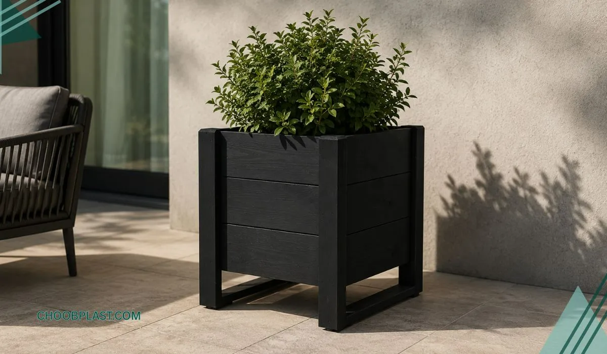گلدان چوبی مشکی کد 3130H34