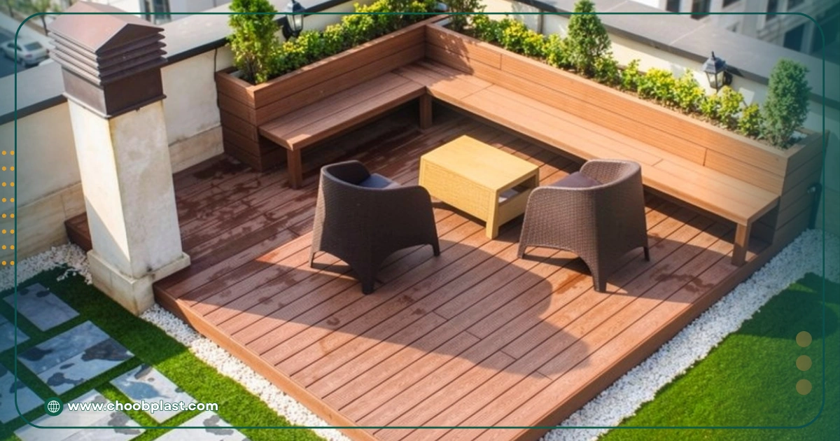 ۷ مدل پرطرفدار فلاور باکس برای تراس + نکات خرید 8 فلاروباکس نیمکتی