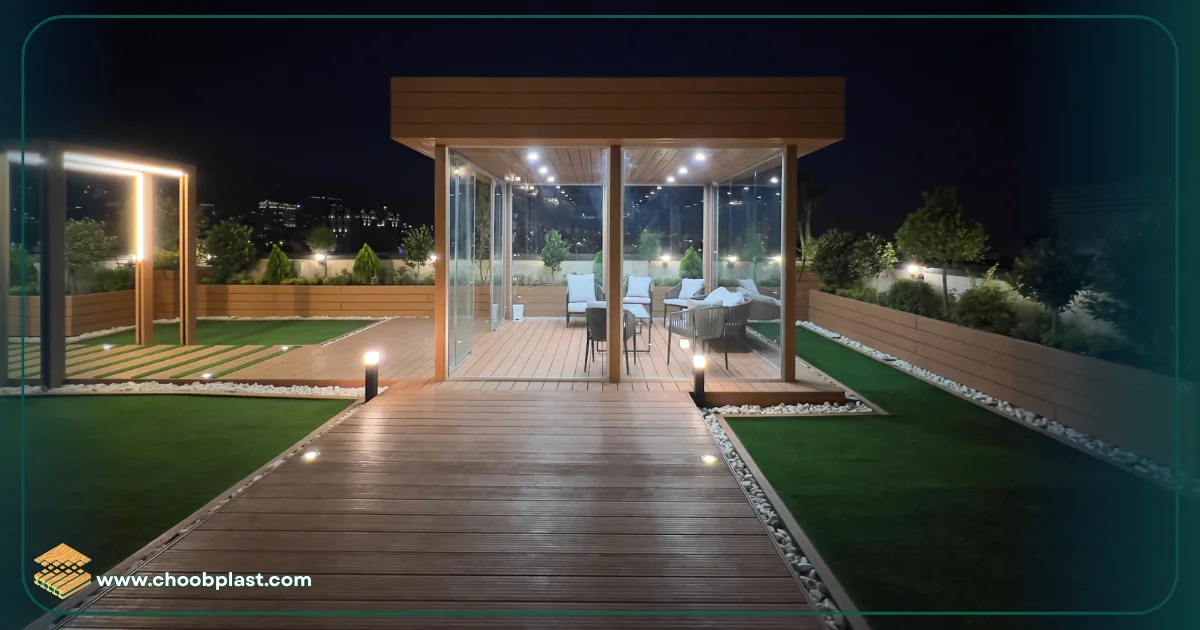 اجرای چوب پلاست برای کف پشت بام